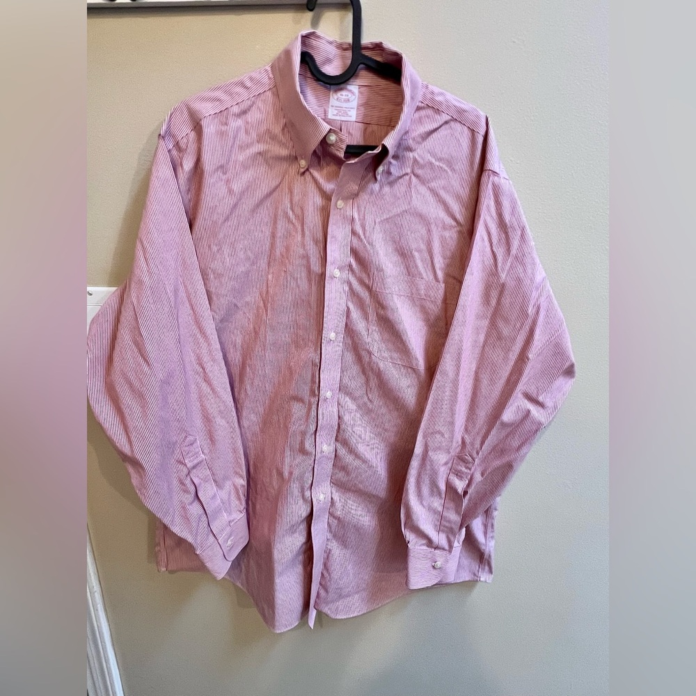Brooks Brothers Men's Red Striped Button Down Shirt